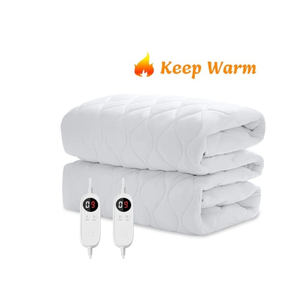 New JUSTLET Queen Size Heated Mattress Pad, Electric Bed Warmer 9 Heat Settings